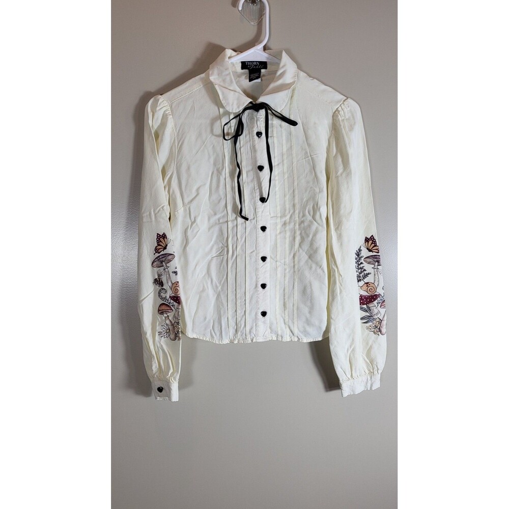 Thorn & Fable Blouse S Mushroom Butterfly Cottagecore Fairycore Coquette